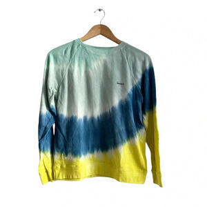 Bonton Kids 14 Cotton Tie Dye Sweater Sweatshirt Yellow Blue Long Sleeve